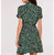 Apricot Green Spotted Print Short Sleeve Dress