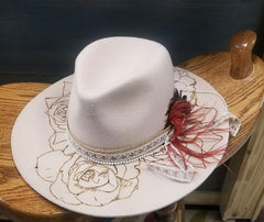 West Von Fashion Hat Women's - Roses with Lace Hat Band