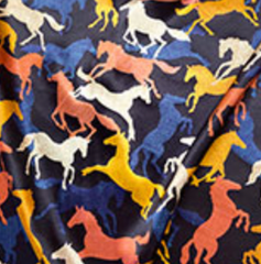 Brown Creek Wild Silk Rag Multi Coloured Horses 44"