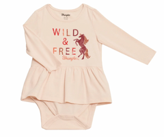 Wrangler Baby Pink "Wild and Free" Onesie 112338555