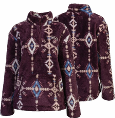 Hooey Fleece Pullover Half Ziip Purple Aztec Women's HFP006MAAZ