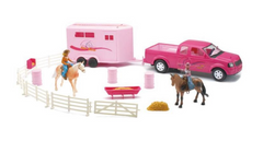 M&F Pink Truck & Trailer With Accessories 50644