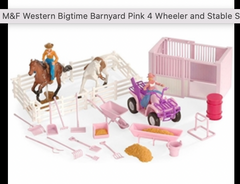 M&F Bigtime Barnyard Pink 4 Wheeler and Stable Set 50820
