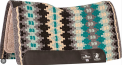 Classic Equine zone Wool Top Pad 32x34, 3/4” Charcoal teal
