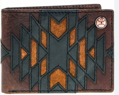 Hooey Kai Leather Front Pocket Bifold Wallet Men’s HFBF031-BRBK