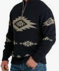 Cinch Knitted Navy Aztec Sweater Men's MWK1560003
