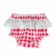 Shea Baby Red & White Plaid Bummers