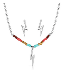 Montana Silversmiths Lightning Beaded Necklace Set JS 5884