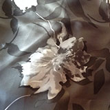 Brown Creek Wild Silk Rag Grey Print Flowers 44"