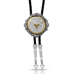 Montana Silver Silver and Gold Longhorn Bolo Tie BT366-384S