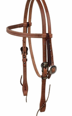 Berlin Browband Headstall w/ Brown Iron Buckles H1302