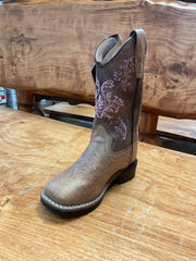 Old West Pink Stitch Cowboy Boot Kids