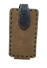 M & F Suede/Tooled Cell Phone Holder