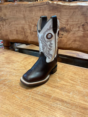 Old West White/Brown Cowboy Boot Kids