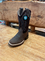 Old West Blue Stitched Cowboy Boot Kids