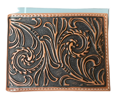Nocona Tooled Leather Bi-Fold Removable Passcase Wallet N500047308
