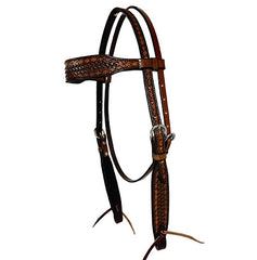 Scott Thomas Brow Band Basket Stamp Diamond Vintage Headstall