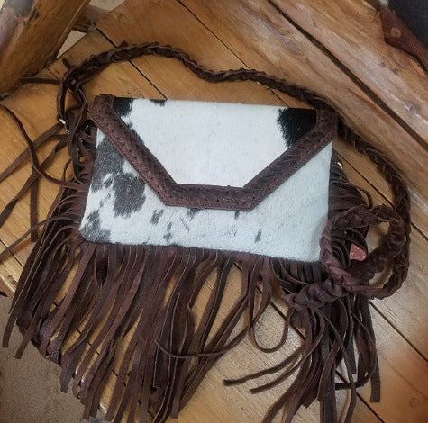 American Darling Concealed Carry Brown and White Cowhide Crossbody