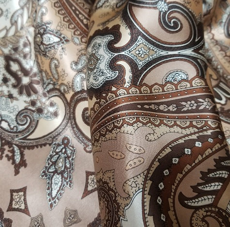 Brown Creek Wild Silk Rag Light Brown/Dark Brown Paisley 44"