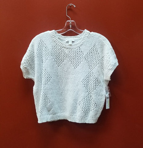 Tribal White Knitted Cropped Sweater 1737O-3900-0001