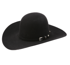 American Hat Black 10x Open Crown