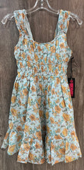 Rock & Roll Denim Mini Dress with Gathers BWD0R06271