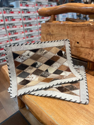 Cowhide Placemat Diamond Design