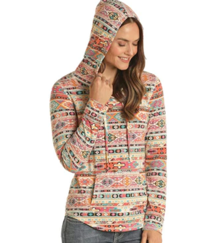 Aztec clearance print hoodie