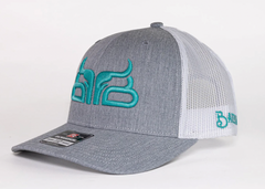 Baredown Cap Grey with Turquoise Logo