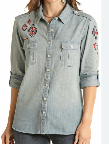 Panhandle Slim Denim Shirt Women's WLWSODR0TR