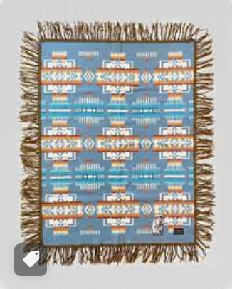 Pendleton Chief Joseph Crib fringed shawl Blanket- Slate | Jones