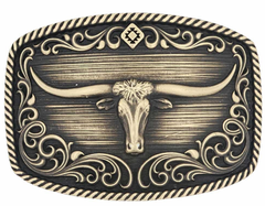Montana Silver Longhorn Filigree Attitude Buckle- A973C