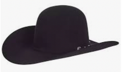 American Hat Black 100x Open Crown