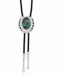 Montana Silversmiths Bolo Tie Horseshoe Turquoise BT5150