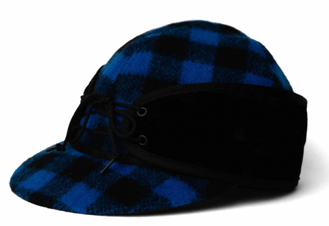 Crown Cap Pony Tail Black/Blue Plaid 1-176L(PT)