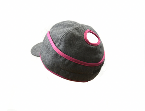 Crown Cap Pony Tail 1-170L-PT Grey/Pink