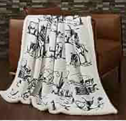 Ranch Life Western Campfire Sherpa Throw