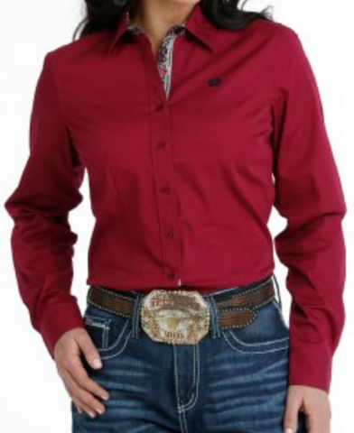 Cinch Button Up Solid L/S Shirt Women's MSW9165041