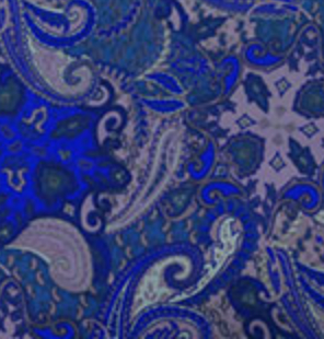 Brown Creek Silk Wild Rag Blue Grey Paisley 44"