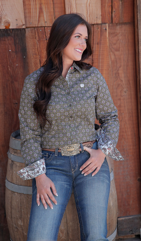 Cinch Button Up L/S Shirt Women's MSW9165046