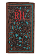 Red Dirt Tooled With Turquoise Inlay Rodeo Wallet Men’s