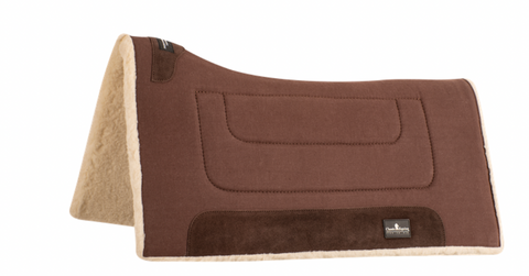 Classic Equine Performance Trainer Pad Canvas Top/Fleece Botton Brown 31x32"