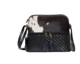 The Design Edge Front Zipper Cowhide Sling Bag WH70069