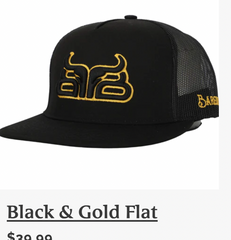 Baredown Cap Black with Gold Blk Logo/Black Mesh
