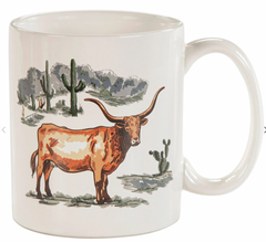 HiEnd Accents Ranch Life Longhorn Set of 4 Mugs