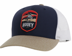 Hooey "Cheyenne" Ball Cap Navy, Tan, White, W/ a Little Red 2444T-NVWH