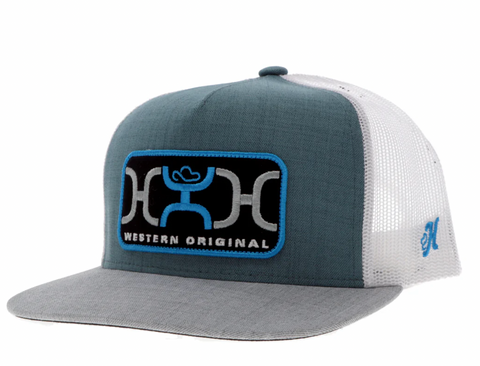 Hooey Teal, Grey, and White Ball Cap 2459T-TLWH