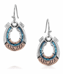 Montana Silversmiths Inner Light Turquoise Horseshoe Earrings ER5852