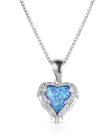 Montana Silversmiths Hearts Flame Opal Necklace NC5873