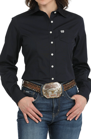 Cinch Button Up Solid L/S  Shirt Women's MSW9164108